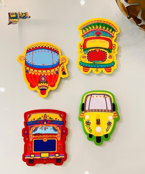 Elevate Your Tabletop: Handcrafted Pakistani Truck Art-inspired Coasters Bring Vibrancy and Style