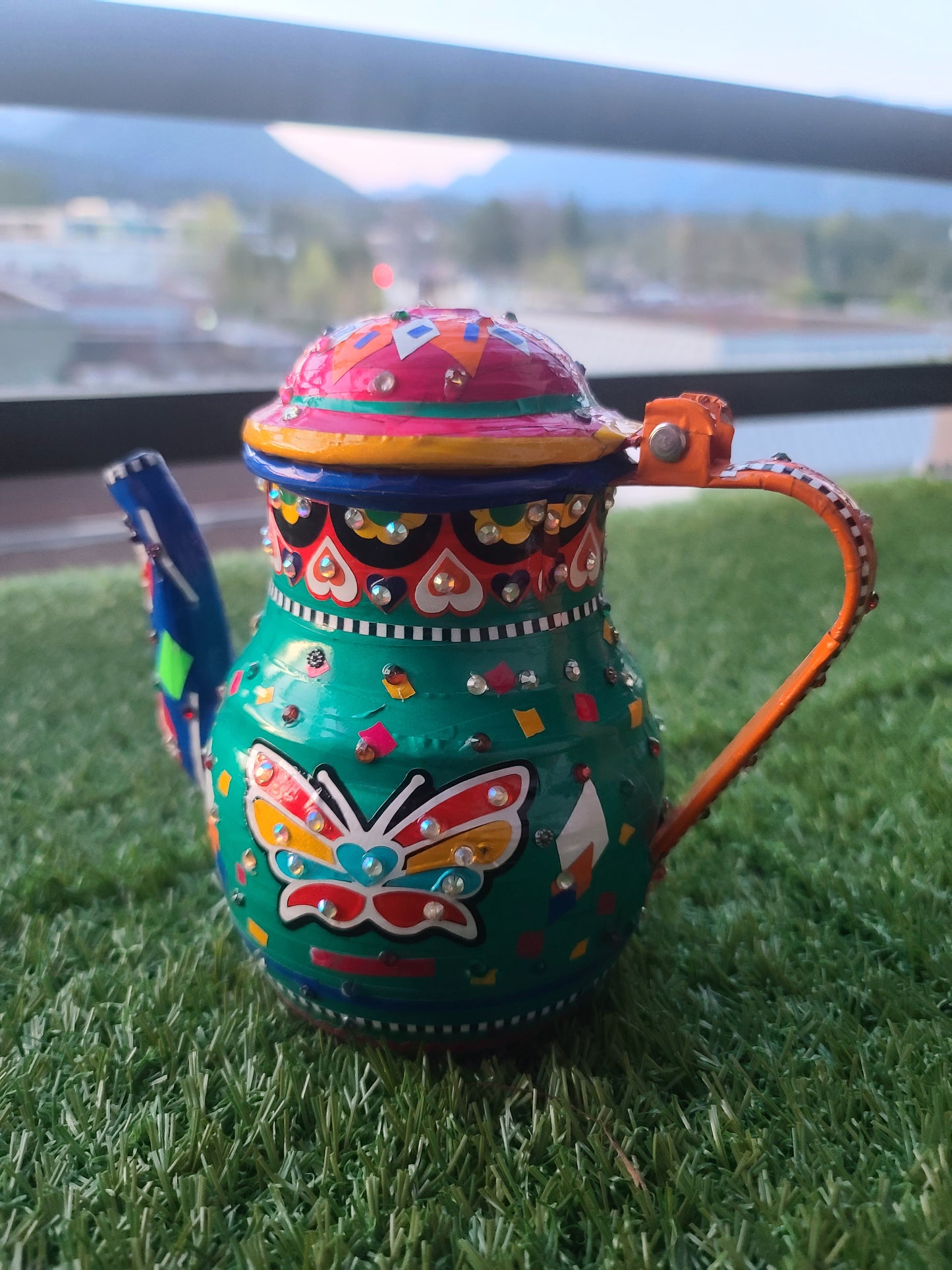 Green Butterfly Tea Pot